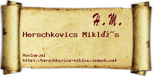 Herschkovics Miklós névjegykártya